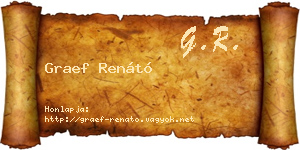 Graef Renátó névjegykártya